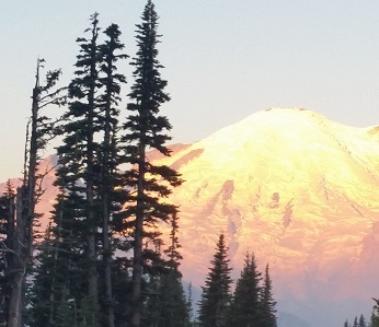 sun rise over mountain peak