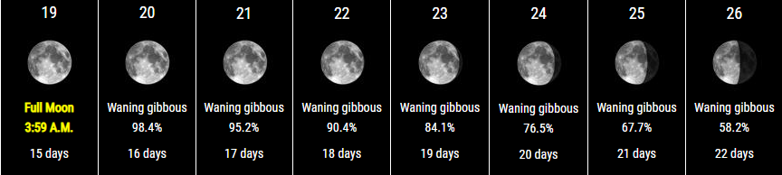 moons at weekly glance